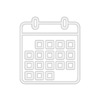 Outline of a calendar icon on a transparent background